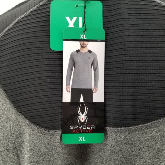 2 of Spyder Shirt Adult Active Long Sleeve Gray Proweb Athletic Top Mens Sz XL - Picture 8 of 11